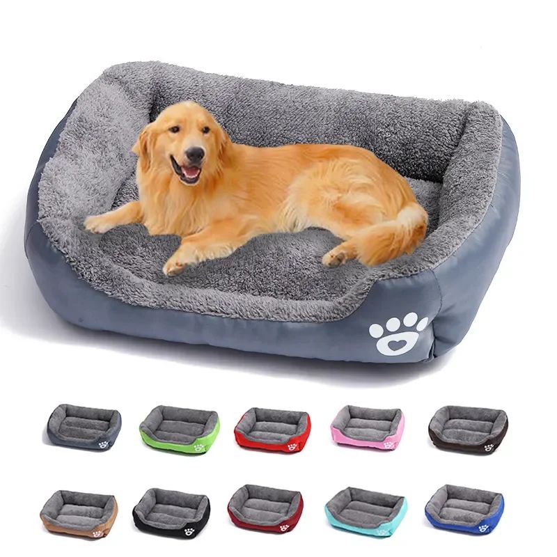 Large Plush Pet Bed – Washable, Waterproof Cushion for Cats & Dogs