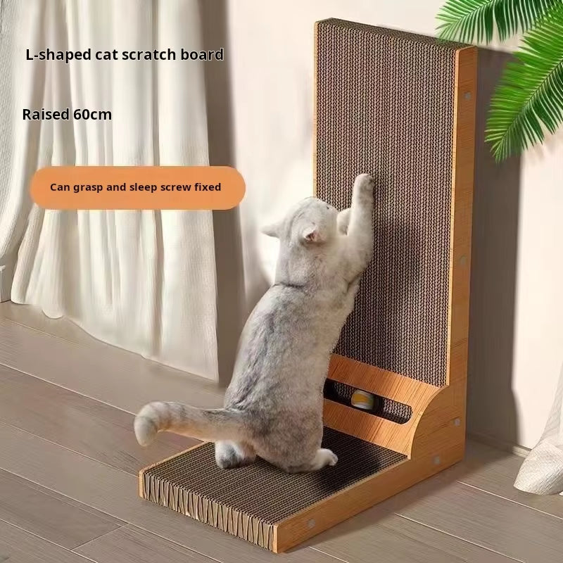 Cat Scratching Post Cat Scratching Board Wooden Wear-Resistant and Scratch-Resistant Post Furniture Training Grinding Claw Toys