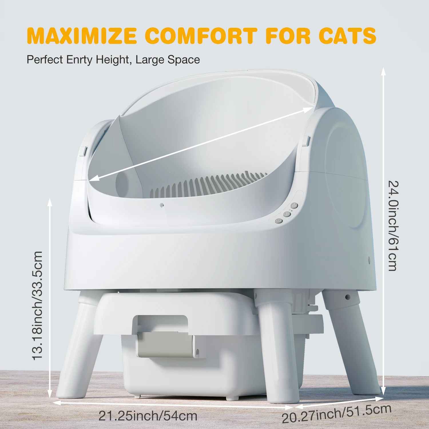 Smart Litter Box – Automatic, Open-Top, Multi-Cat Safe with Mat & Trash Bags