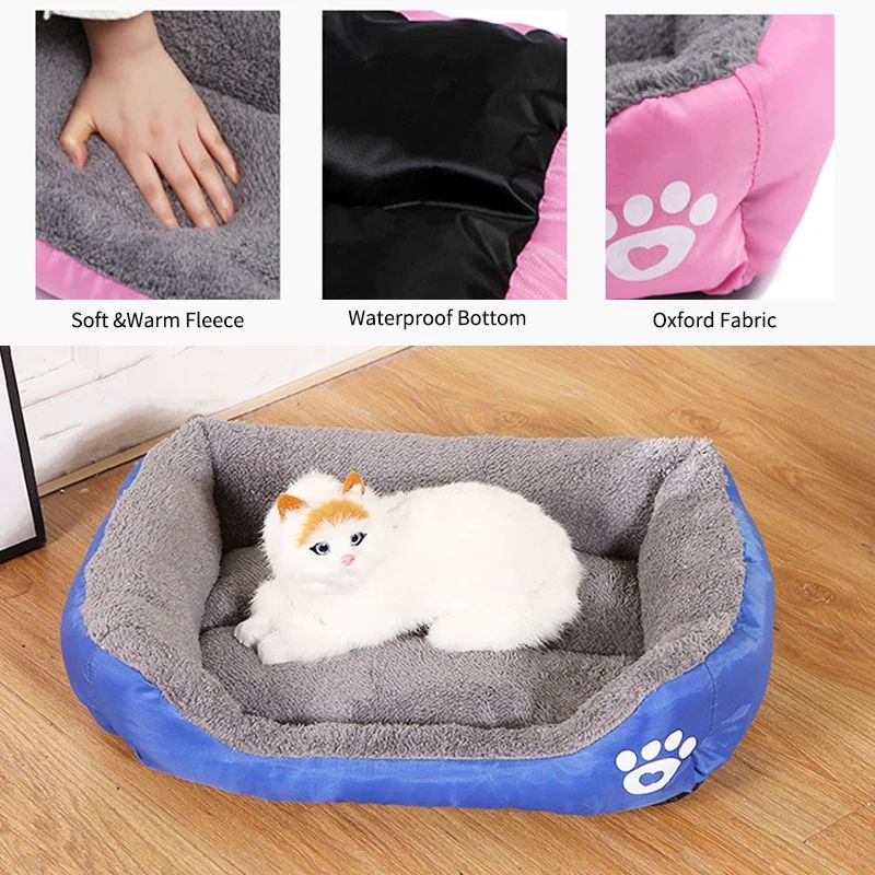 Large Plush Pet Bed – Washable, Waterproof Cushion for Cats & Dogs