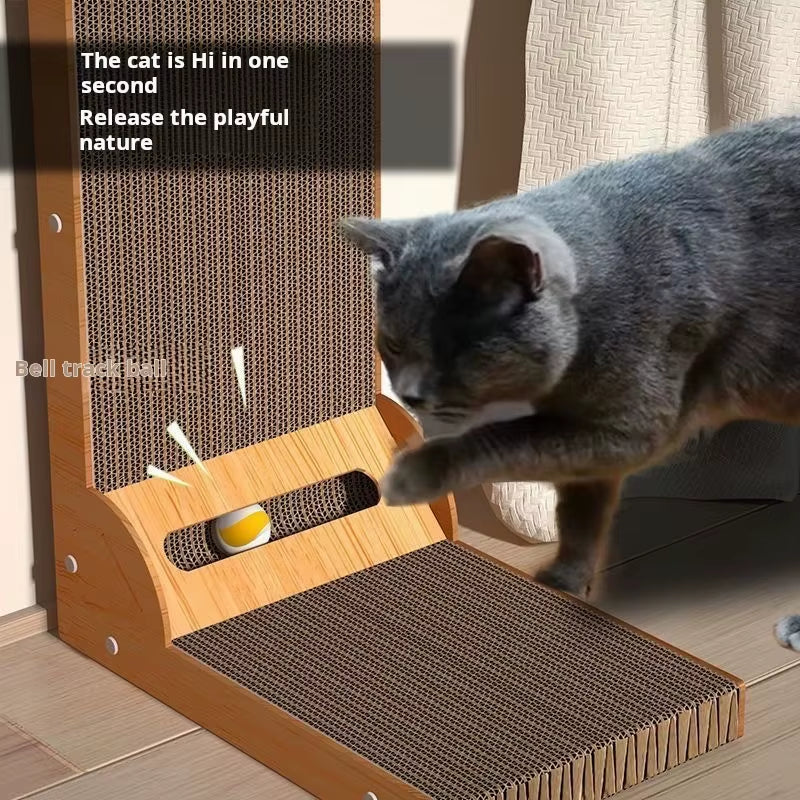 Cat Scratching Post Cat Scratching Board Wooden Wear-Resistant and Scratch-Resistant Post Furniture Training Grinding Claw Toys