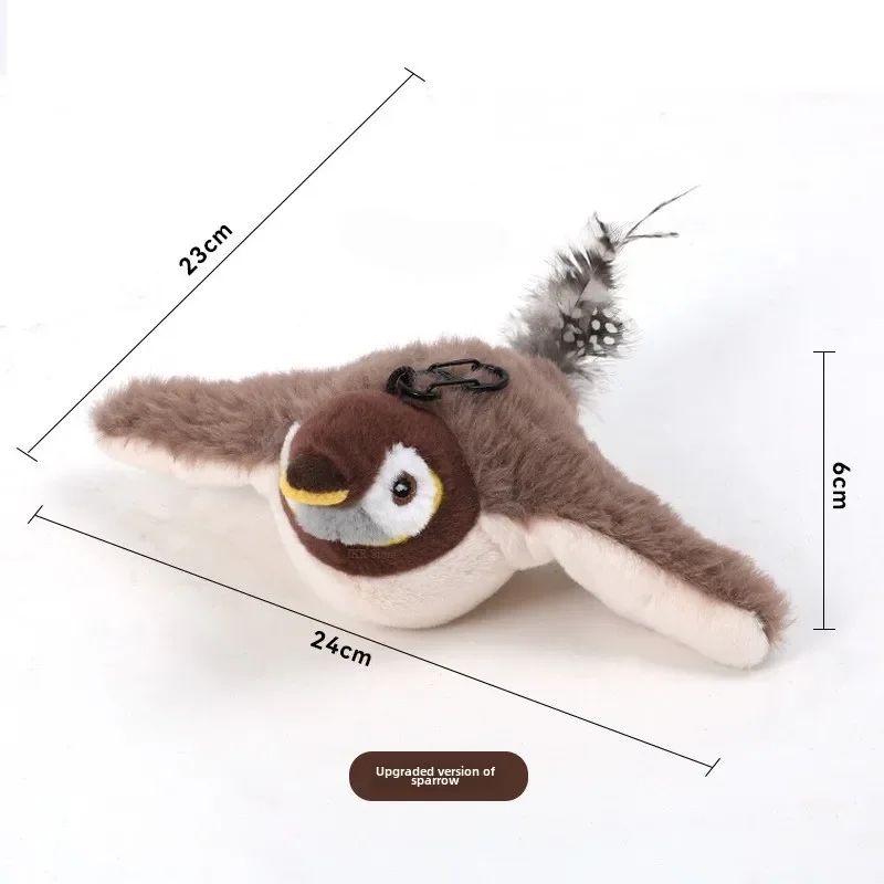 Interactive Rechargeable Cat Toy – Touch-Activated Chirping & Flapping Plush Bird