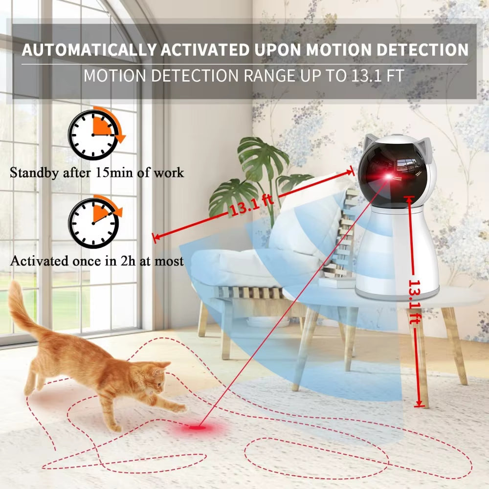 Laser Cat Toys for Indoor Cats,The 4Th Generation Real Random Trajectory Motion Activated Rechargeable Automatic Cat Laser Toy