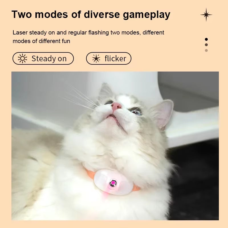 Laser Cat Collar Teasing Cat Electric USB Charging Kitten Automatic Cats Toy Smart Laser Teasing Cat Interactive Toy 고양이 장난감