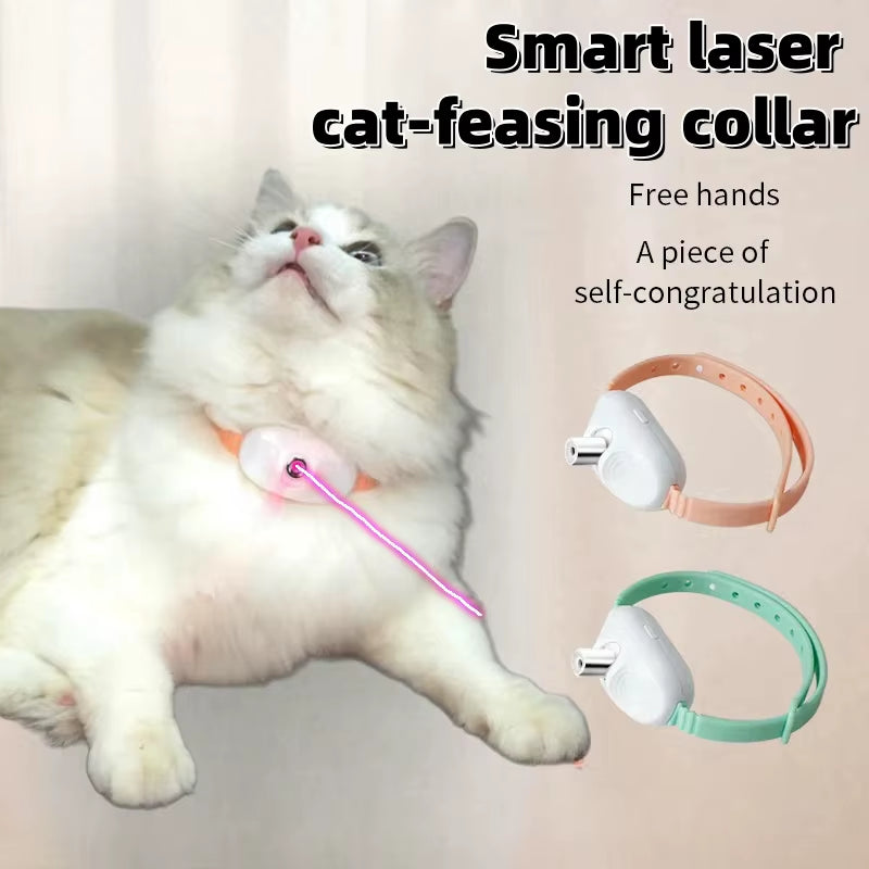 Laser Cat Collar Teasing Cat Electric USB Charging Kitten Automatic Cats Toy Smart Laser Teasing Cat Interactive Toy 고양이 장난감